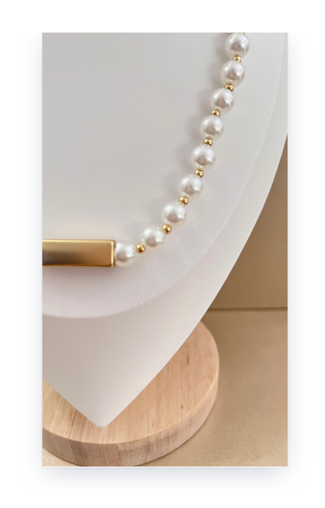 Stainless steel 14k gold plated Pearl Imitation Necklace