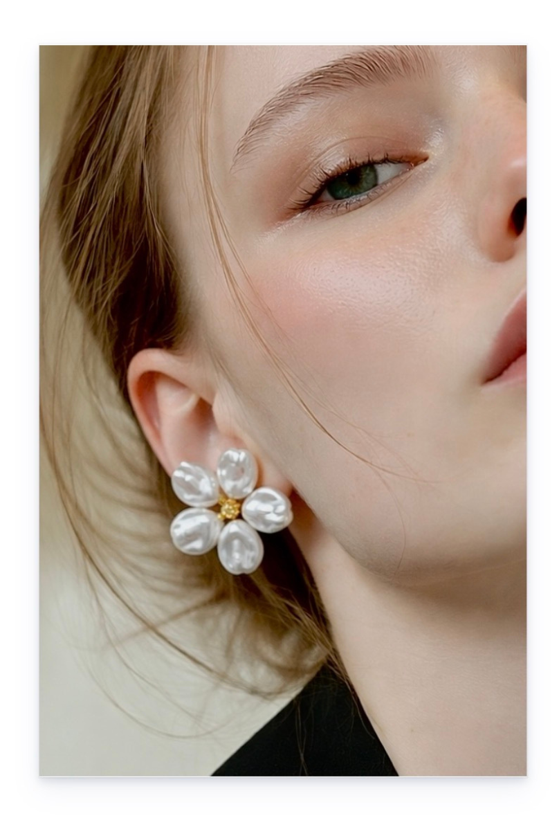 .925 Sterling Silver Needle Earrings with Synthetic Pearls