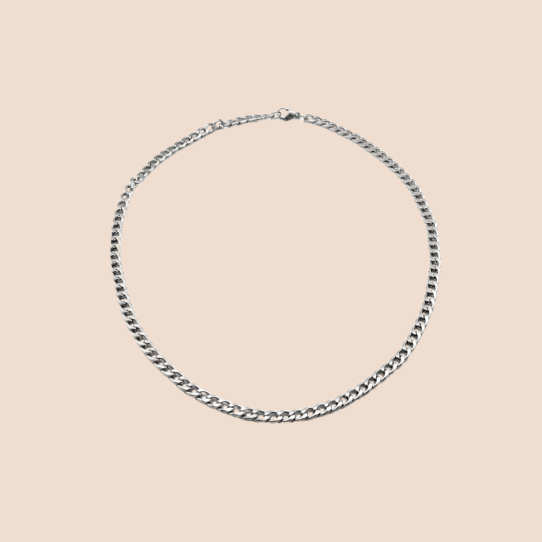 Stainless steel chain necklace-water resistant