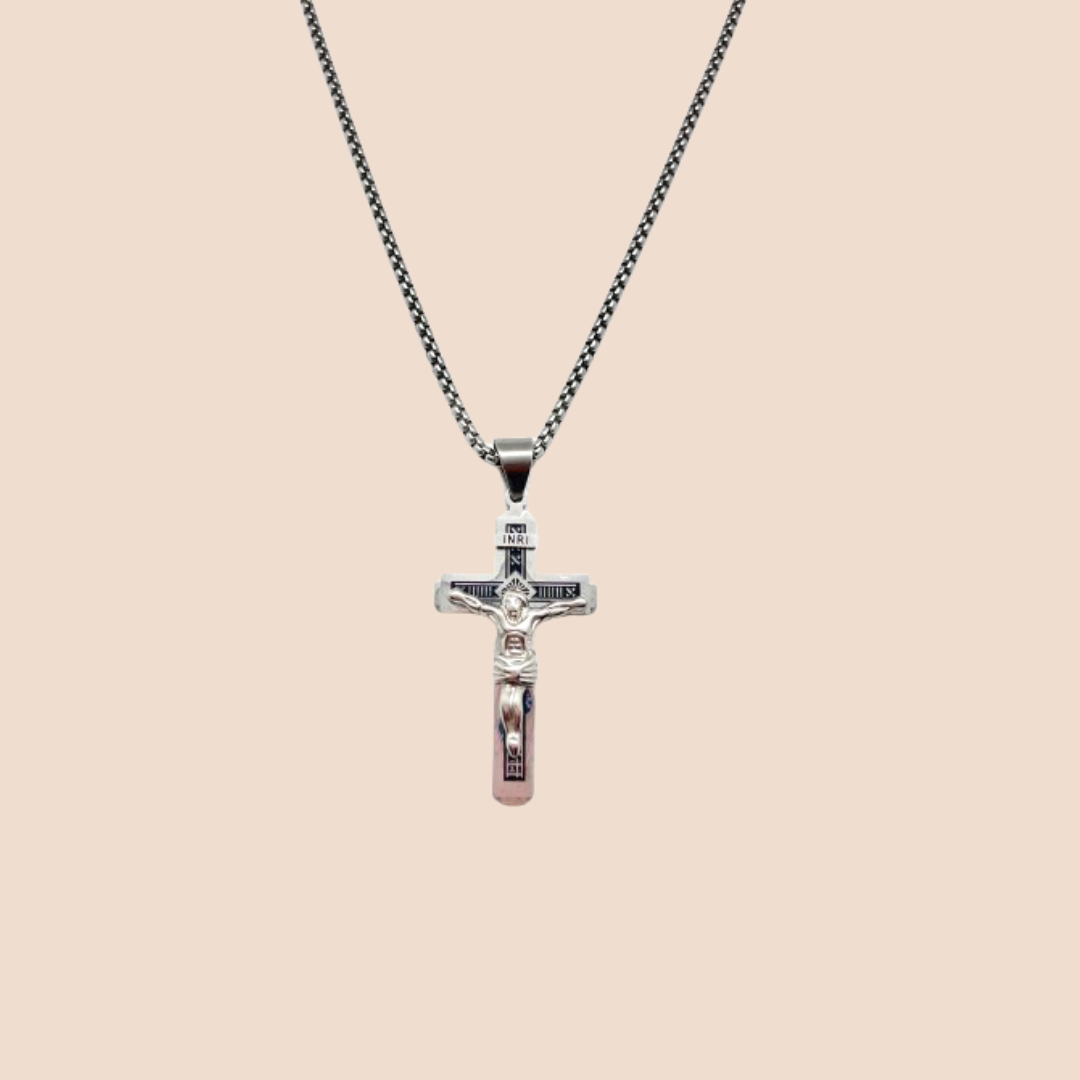 Chain with Cross Pendant in Stainless Steel for Men