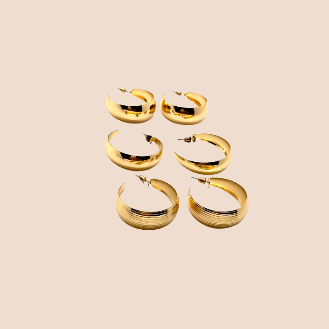 Gold and Silver-Plated Round Hoop Earrings for Daily Wear