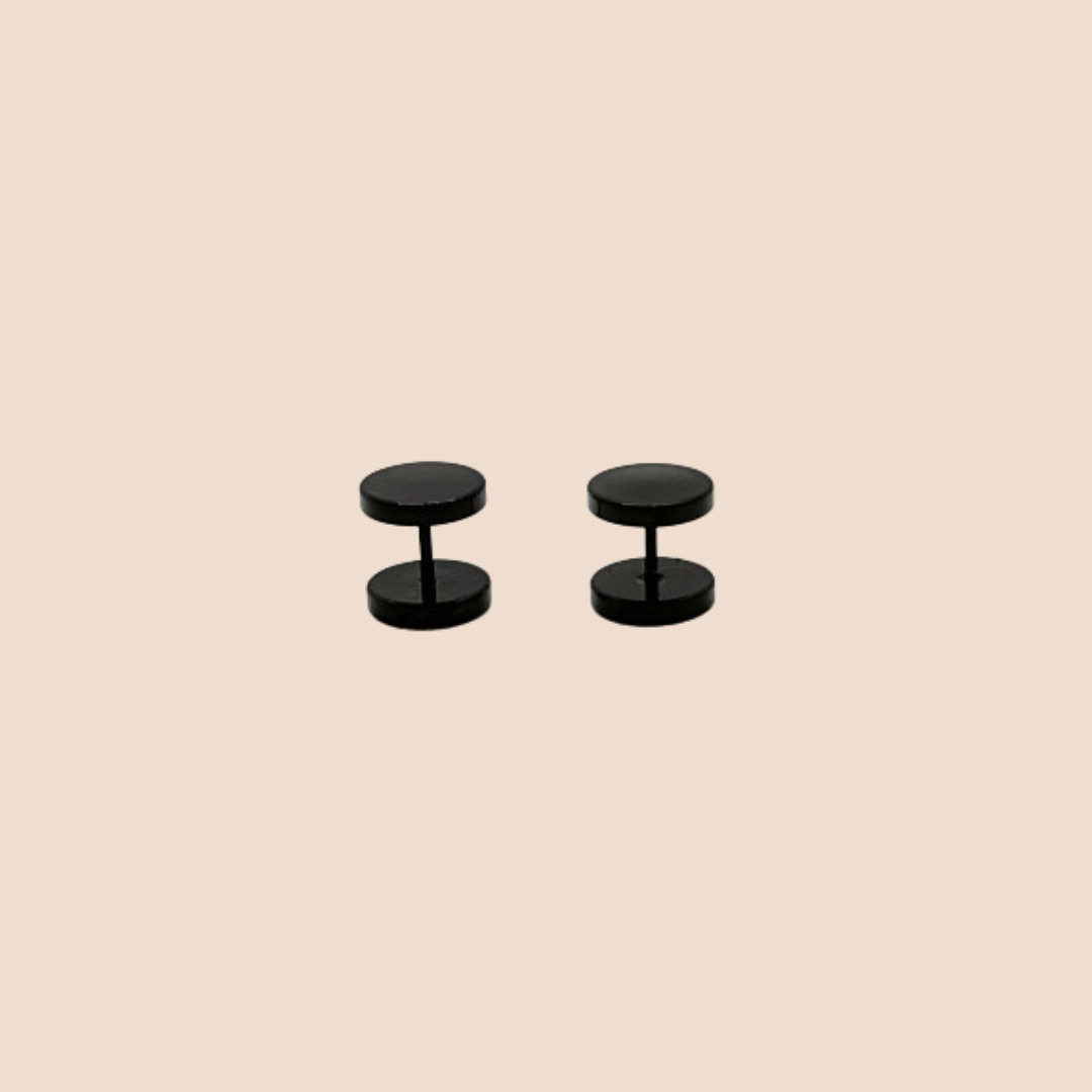 Black Stainless Steel Ear Studs for Men