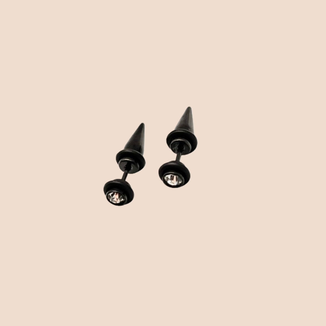 Black stainless steel stud earrings