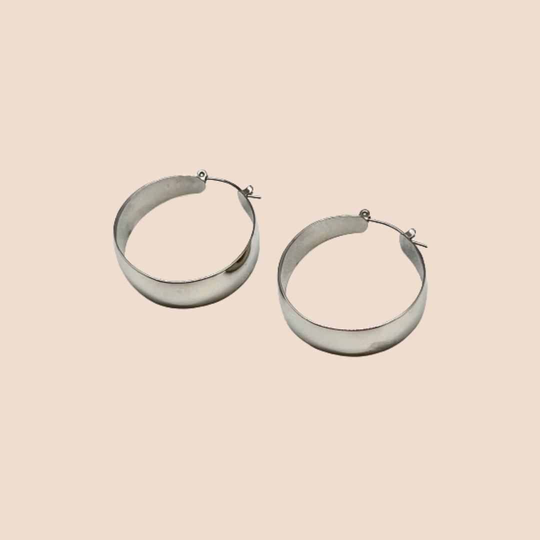 Stainless Steel Plated Hoop Earrings