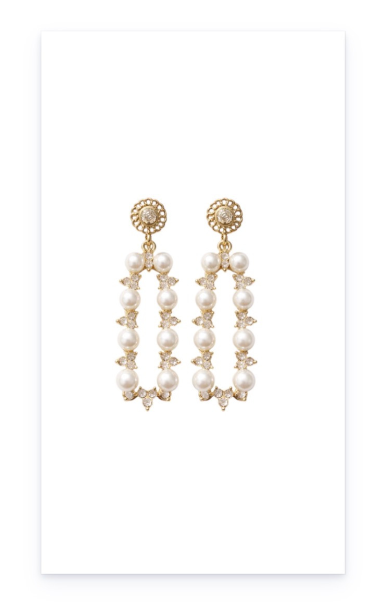Gold Plated Rectangular Earrings