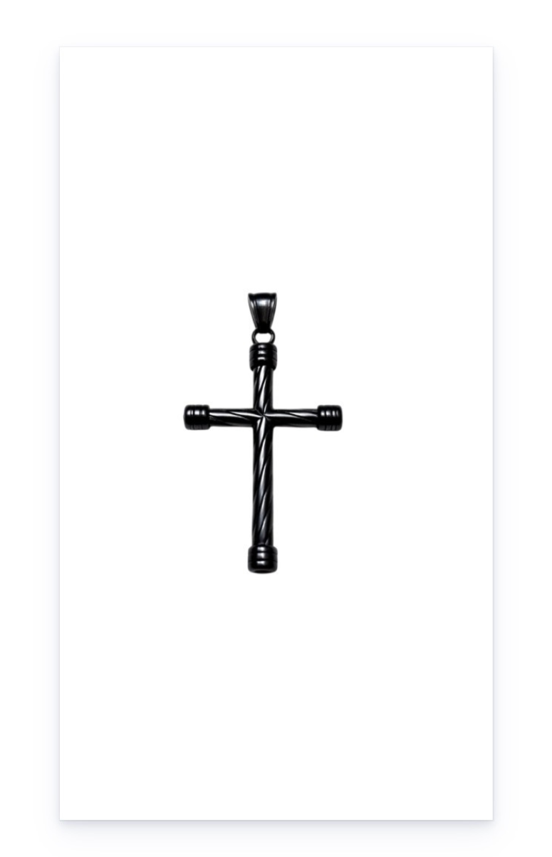 Black Stainless Steel Cross Pendant
