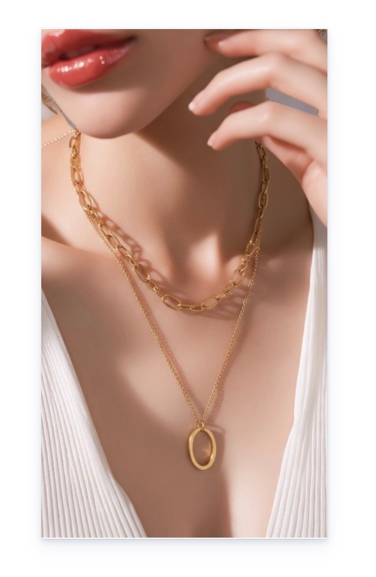 Gold Plated Stainless Steel Layered Necklace