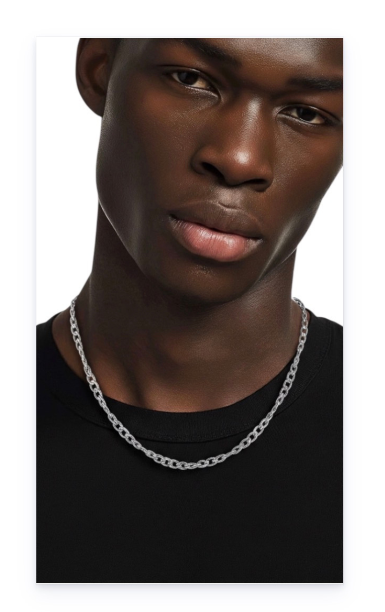 Twisted Link Chain Necklace - Stainless Steel