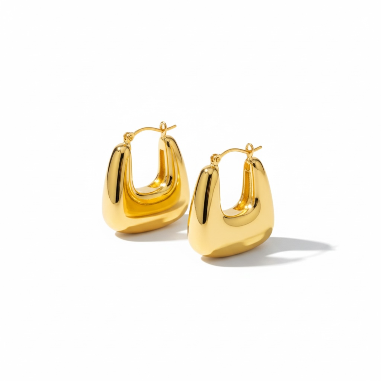 Stainless steel-Gold plated hoop earrings