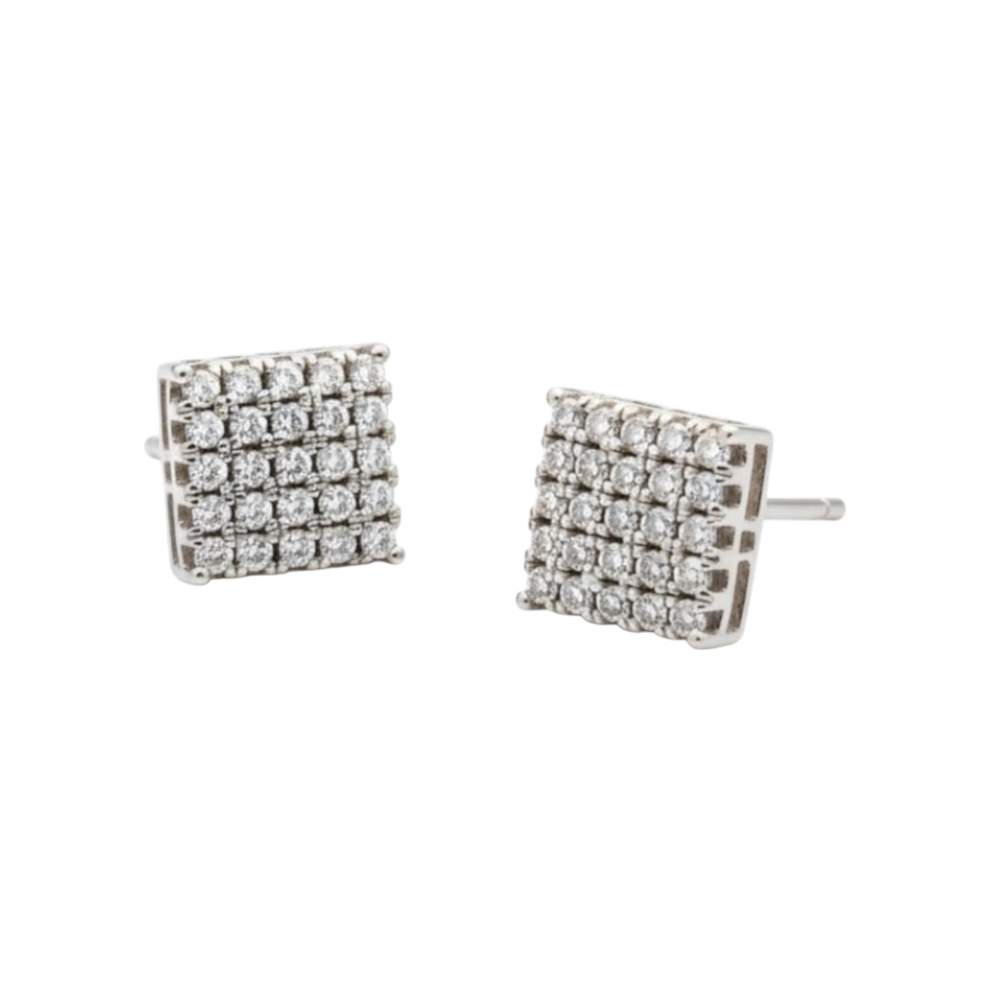 Elegant Silver plated zircon inlay stud Earrings