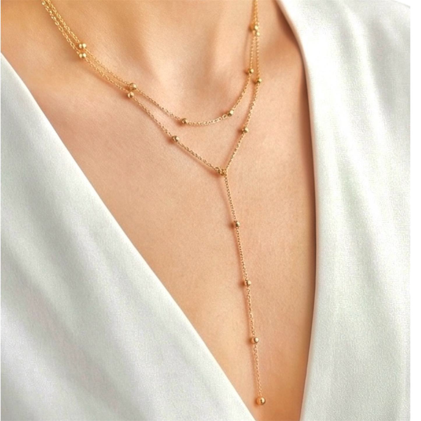 Layered stainless steel necklace
