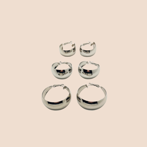 Gold and Silver-Plated Round Hoop Earrings for Daily Wear