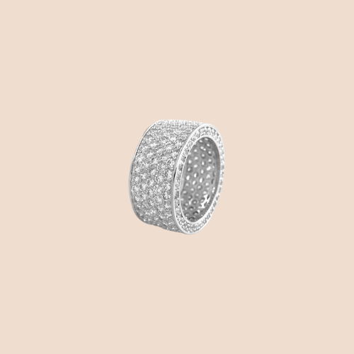 Siver plated band shape ring