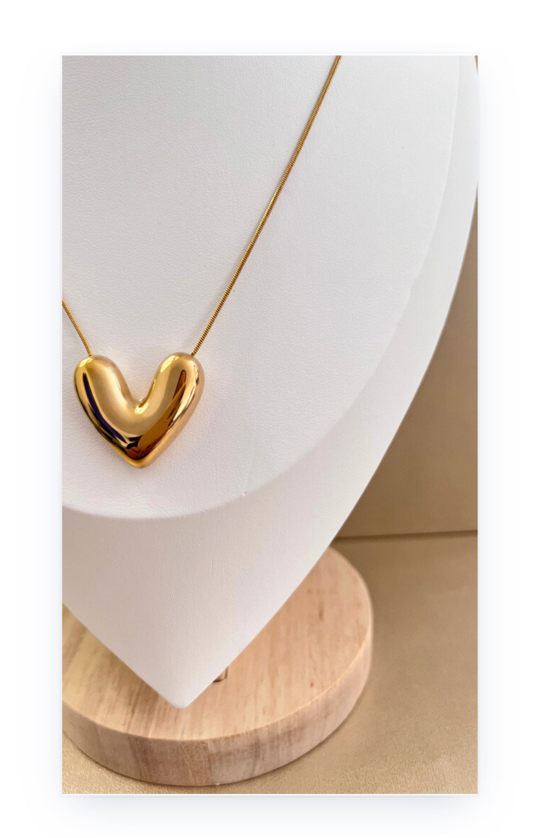 Stainless steel heart pendant necklace