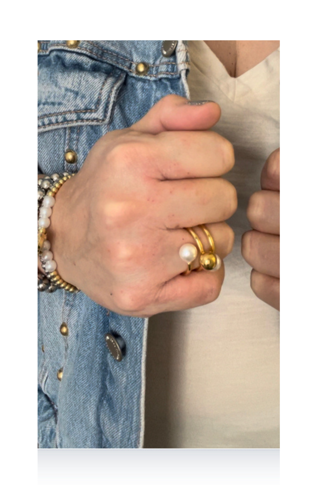 Doble circle 14k gold plated, stainless steel ring