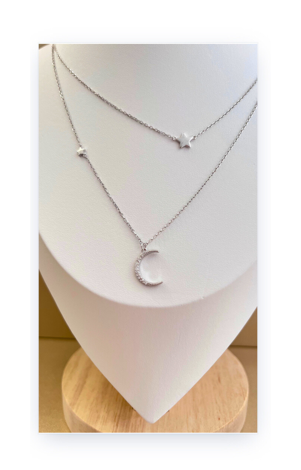 Doble layered 925 Sterling Silver necklace