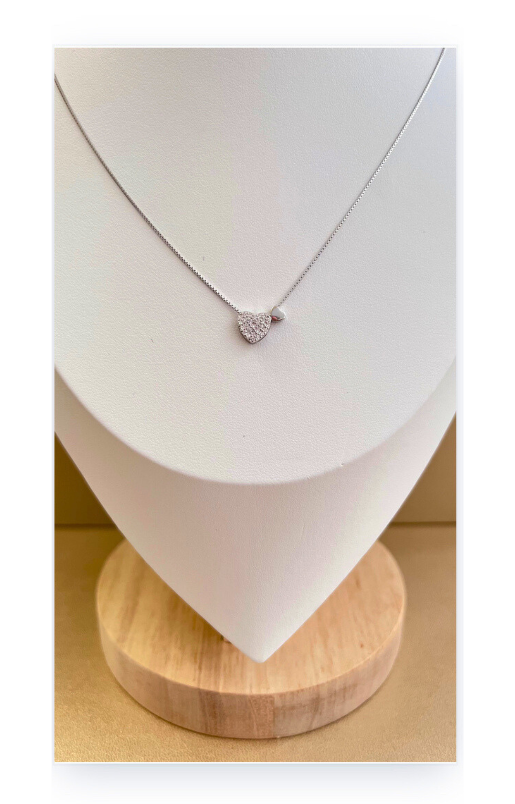 .925 Sterling Silver Heart Pendant Necklace