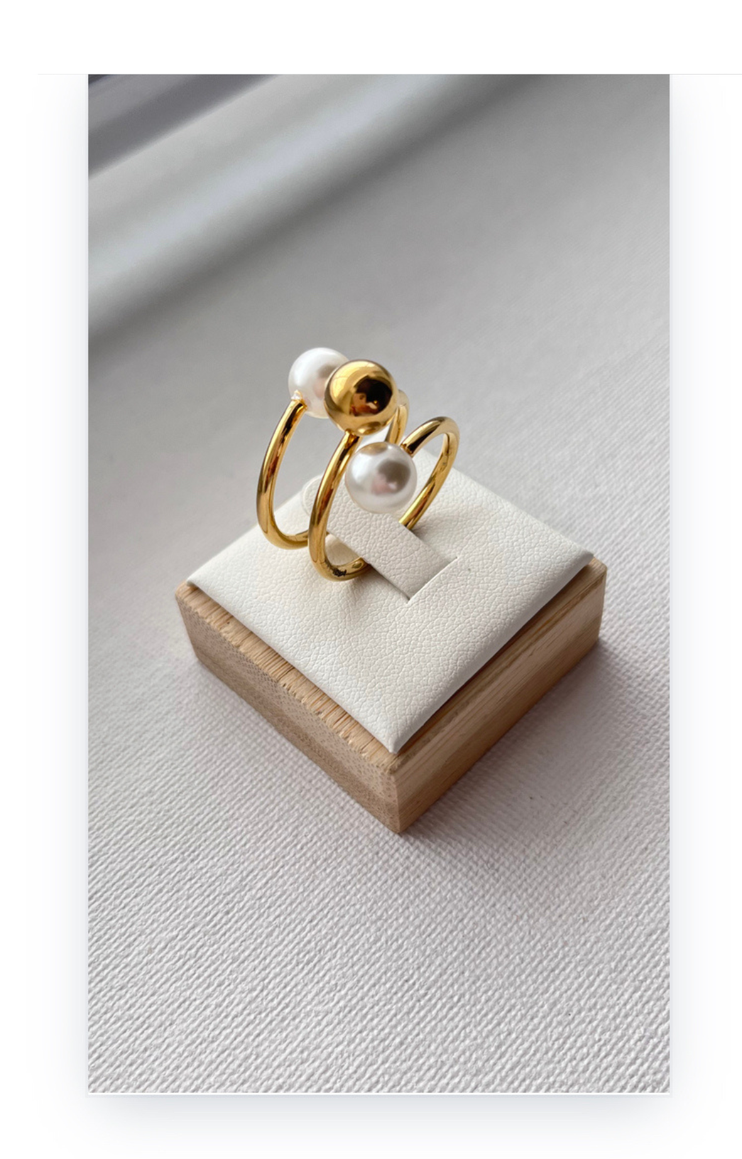 Doble circle 14k gold plated, stainless steel ring