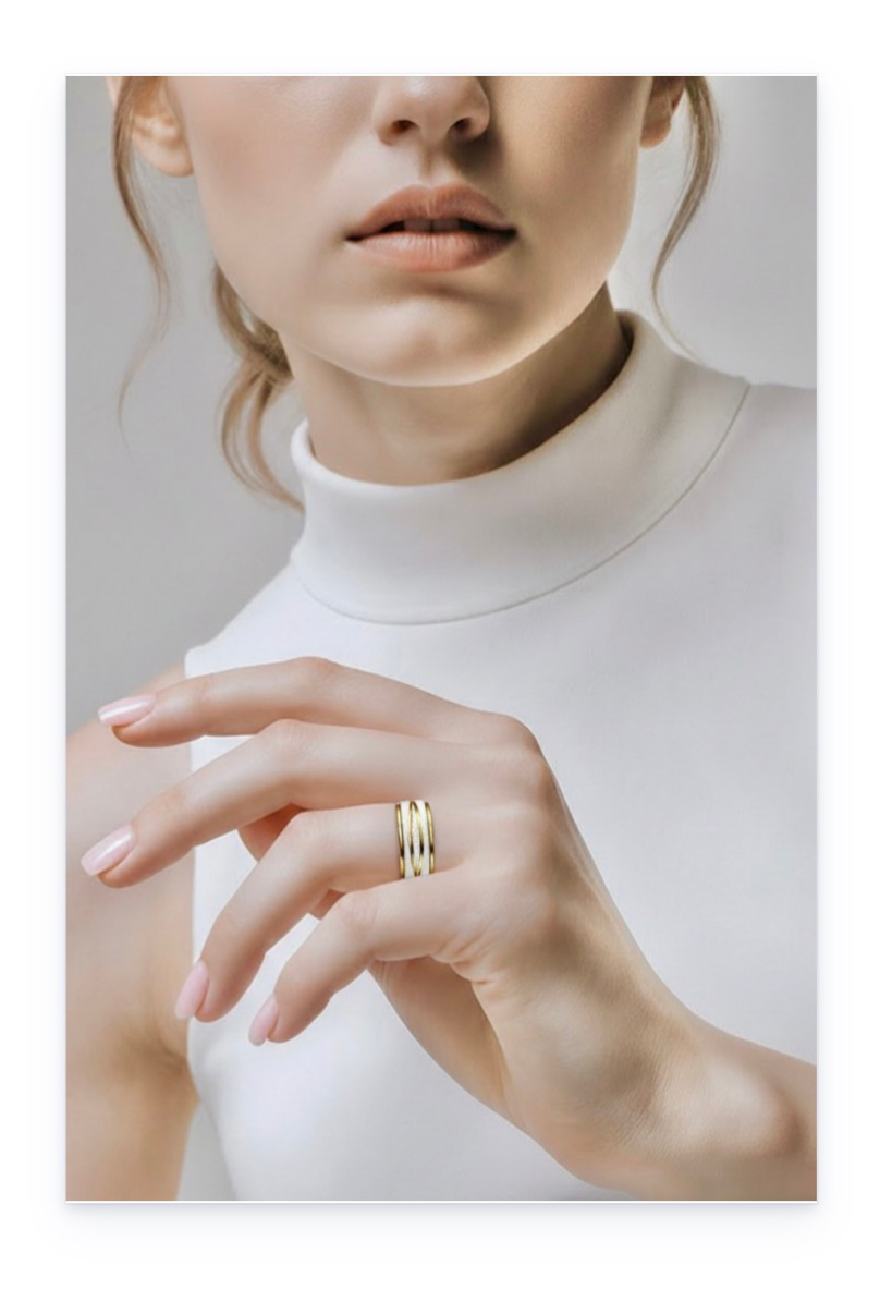 14K Gold-Plated Titanium band ring