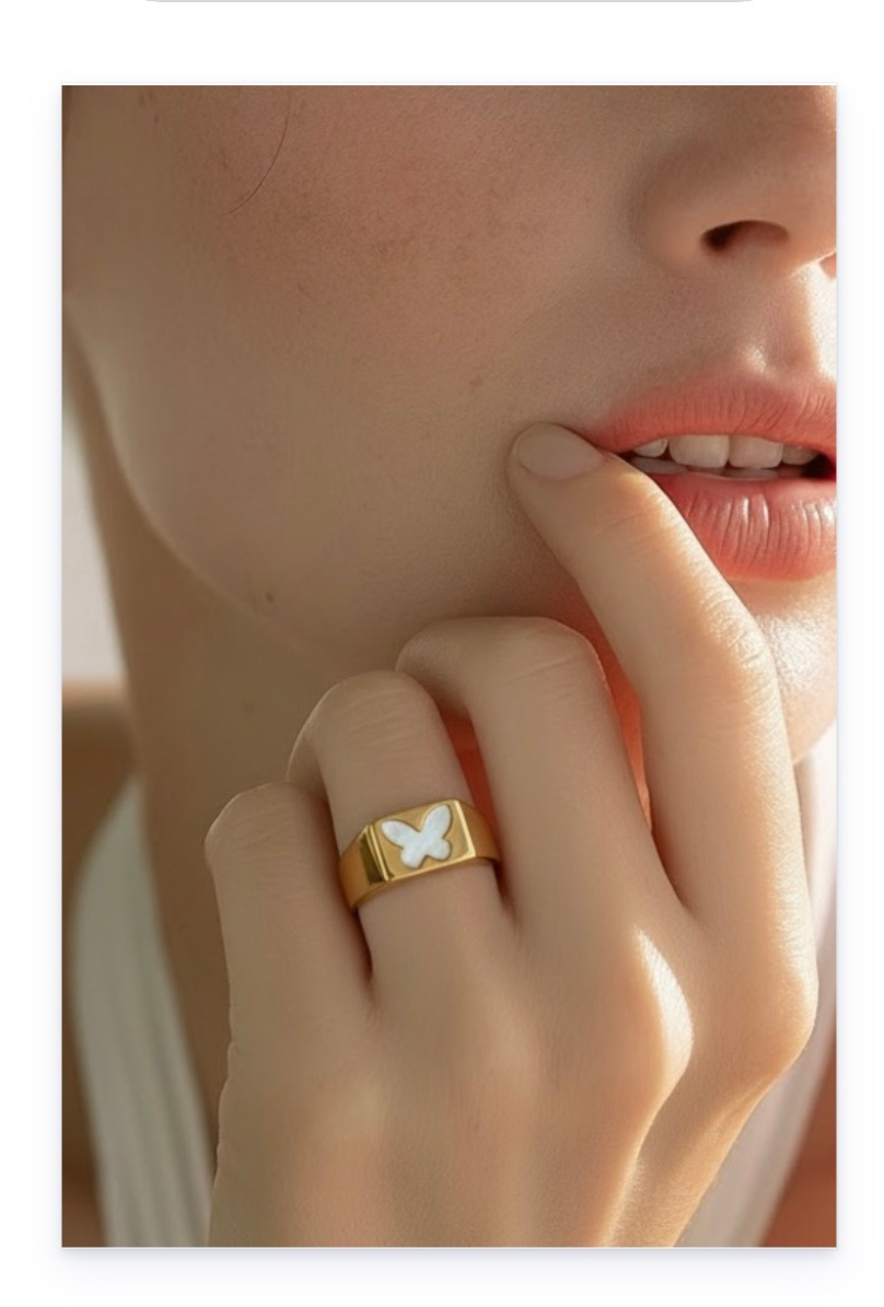 Simple-style ring,14k gold plated,stainless steel
