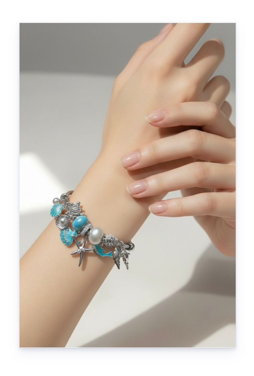 Adjustable Stainless Steel with charms bracelet