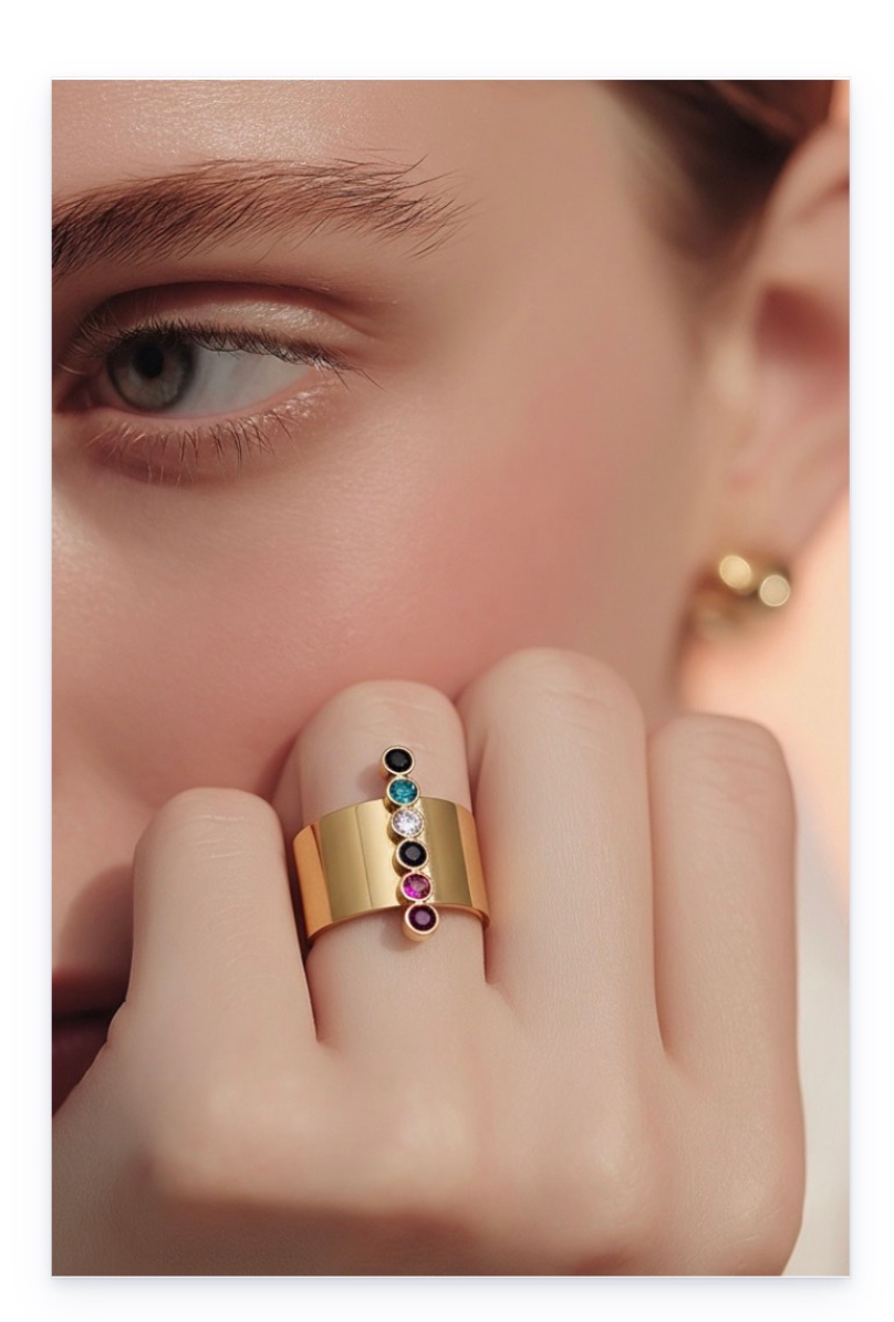 Bold 14K Gold-Plated Stainless Steel Ring