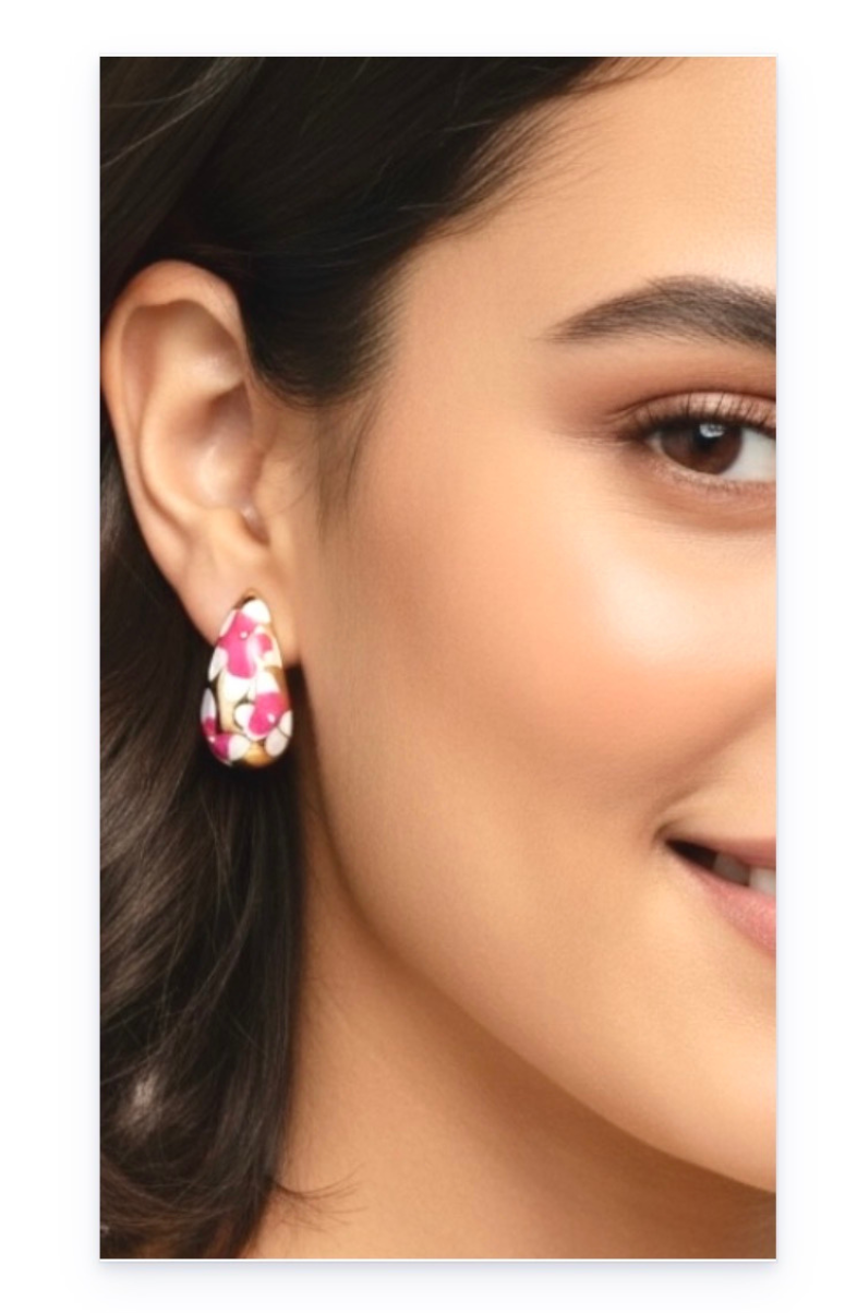 Gold plated-copper dangle earrings