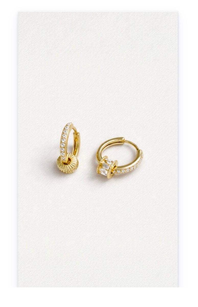 Copper-Gold plated Hoop earrings zircon Inlay