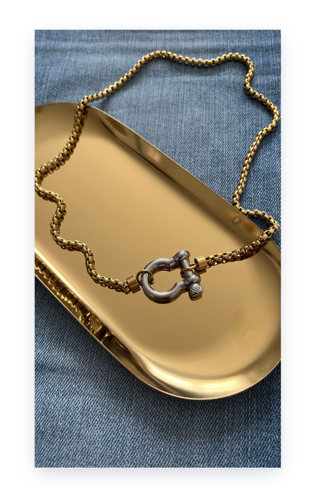 Stainless steel mixed colors necklace