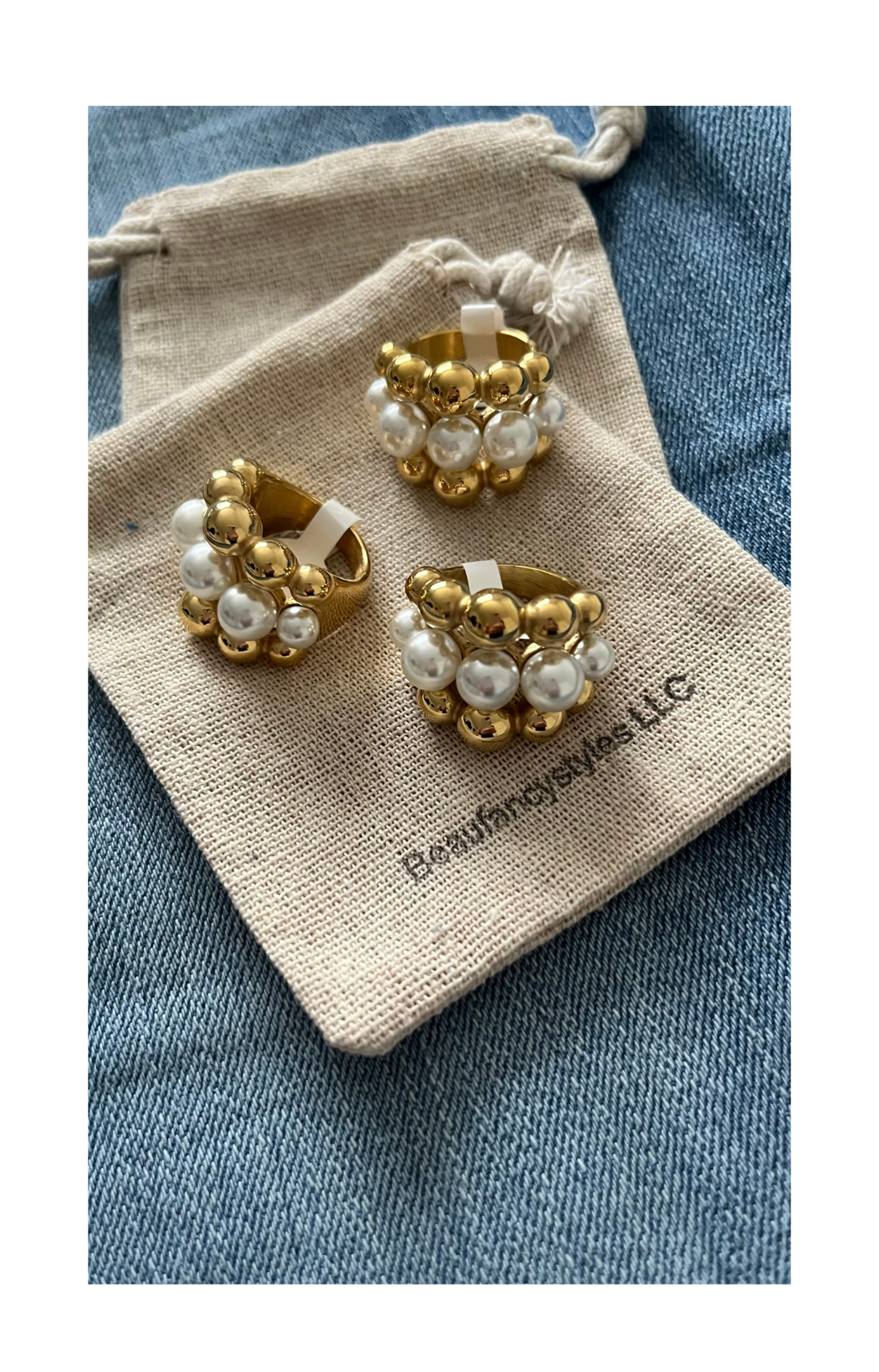 Stainless steel Beaded ring