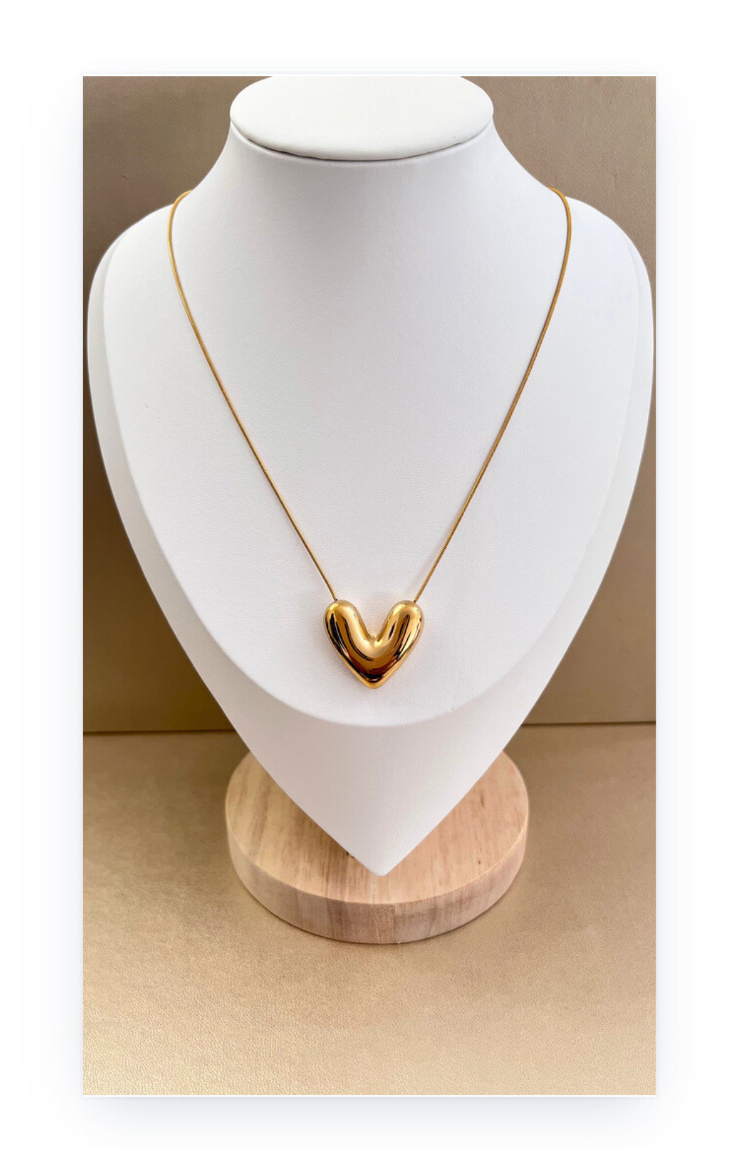 Stainless steel heart pendant necklace