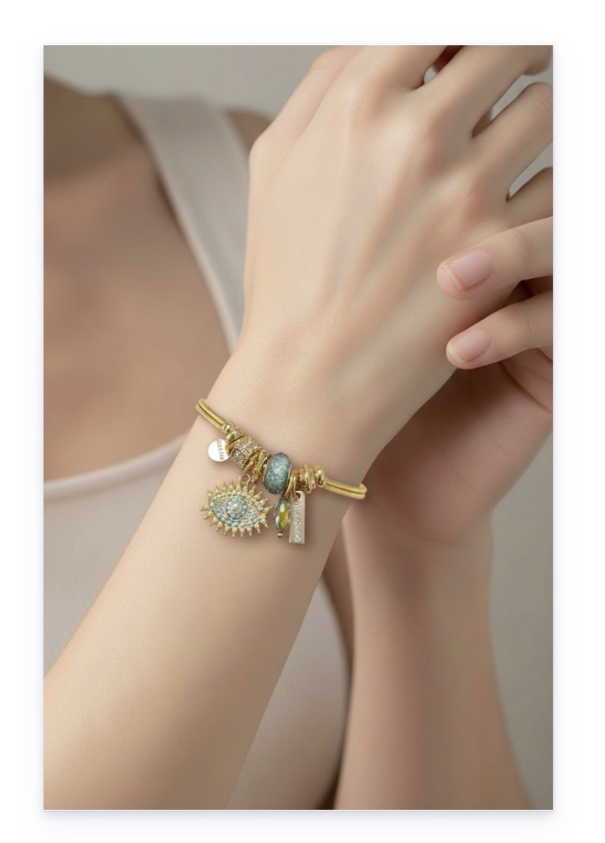 Charming Evil eye Pendant Bracelet