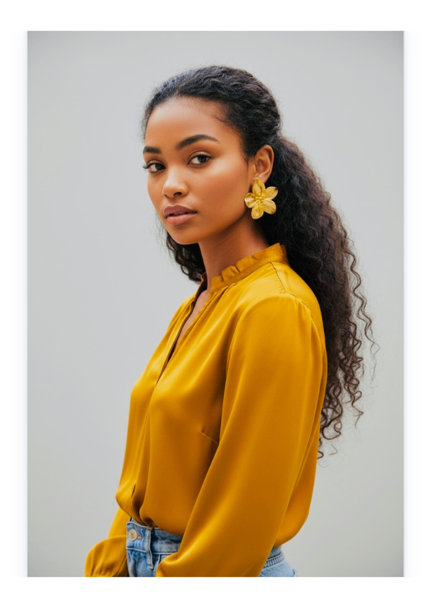 Stud Flower Earrings in Stainless Steel, 14k Gold Plated