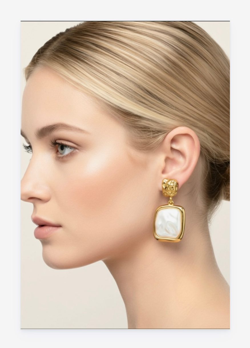 Elegant 14k Gold-Plated Imitation Pearl Earrings