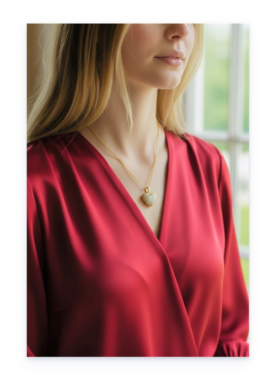 Stainless steel heart pendant necklace