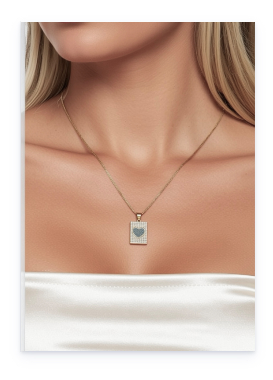 Gold-Plated Heart Pendant Necklace
