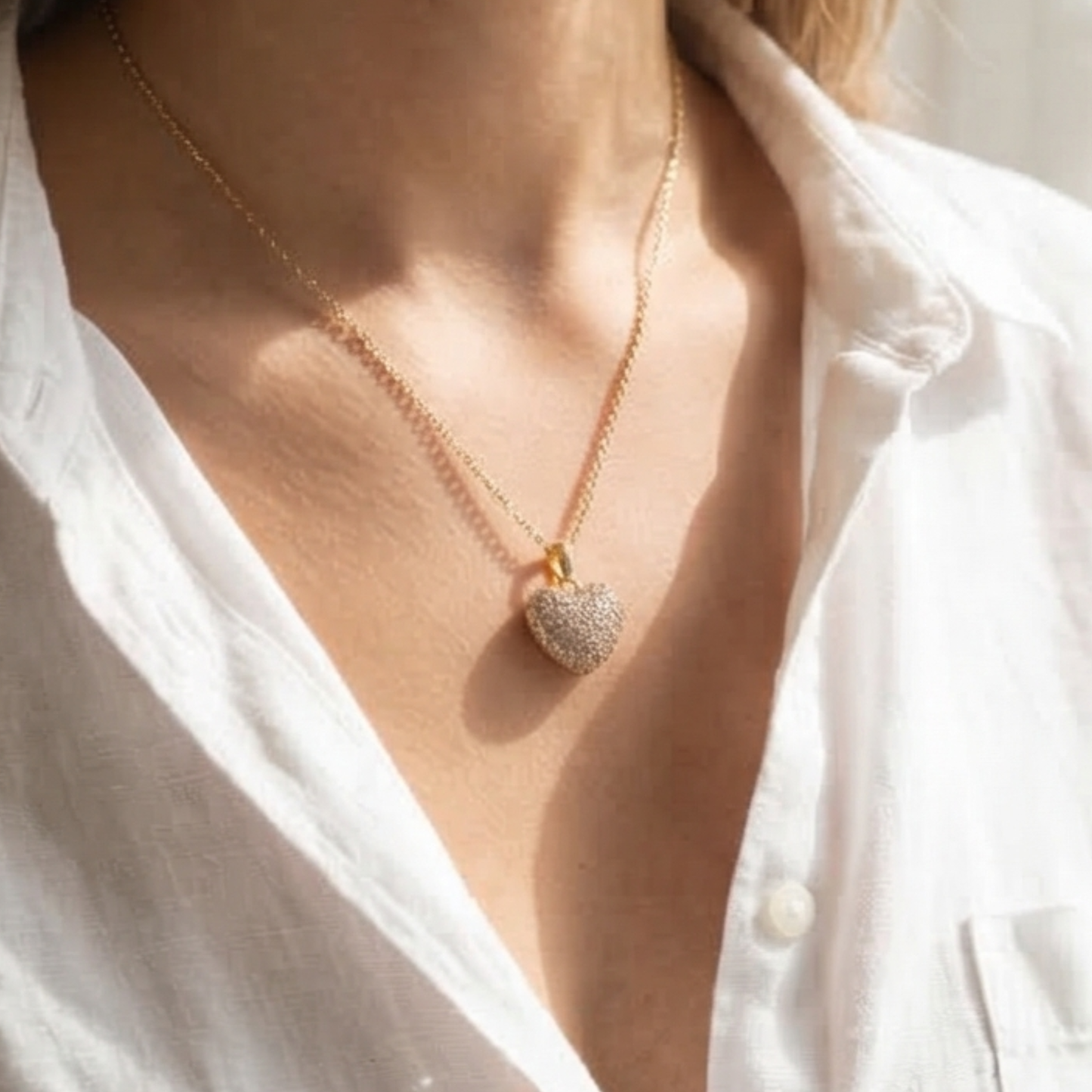 Stainless steel heart pendant necklace
