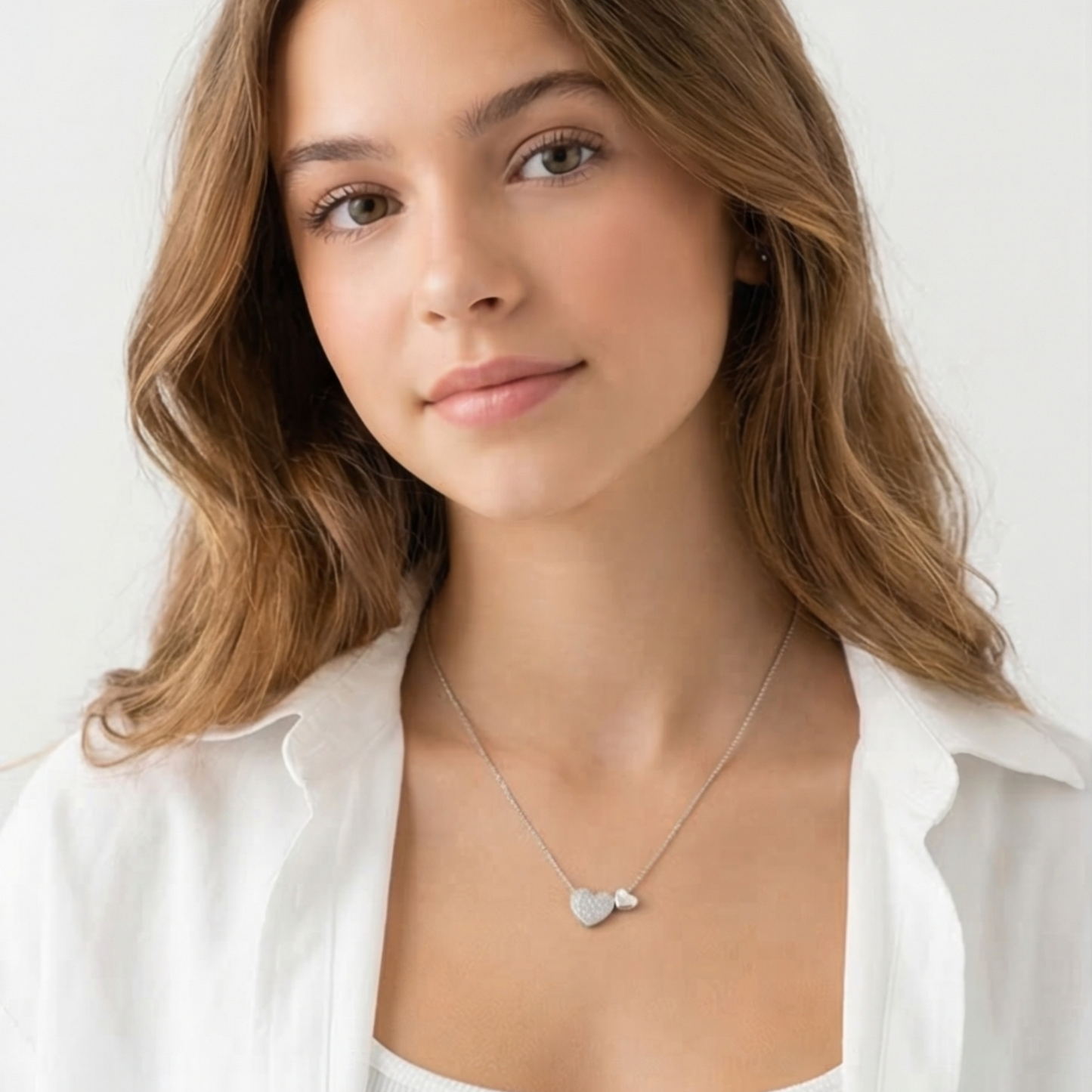 .925 Sterling Silver Heart Pendant Necklace
