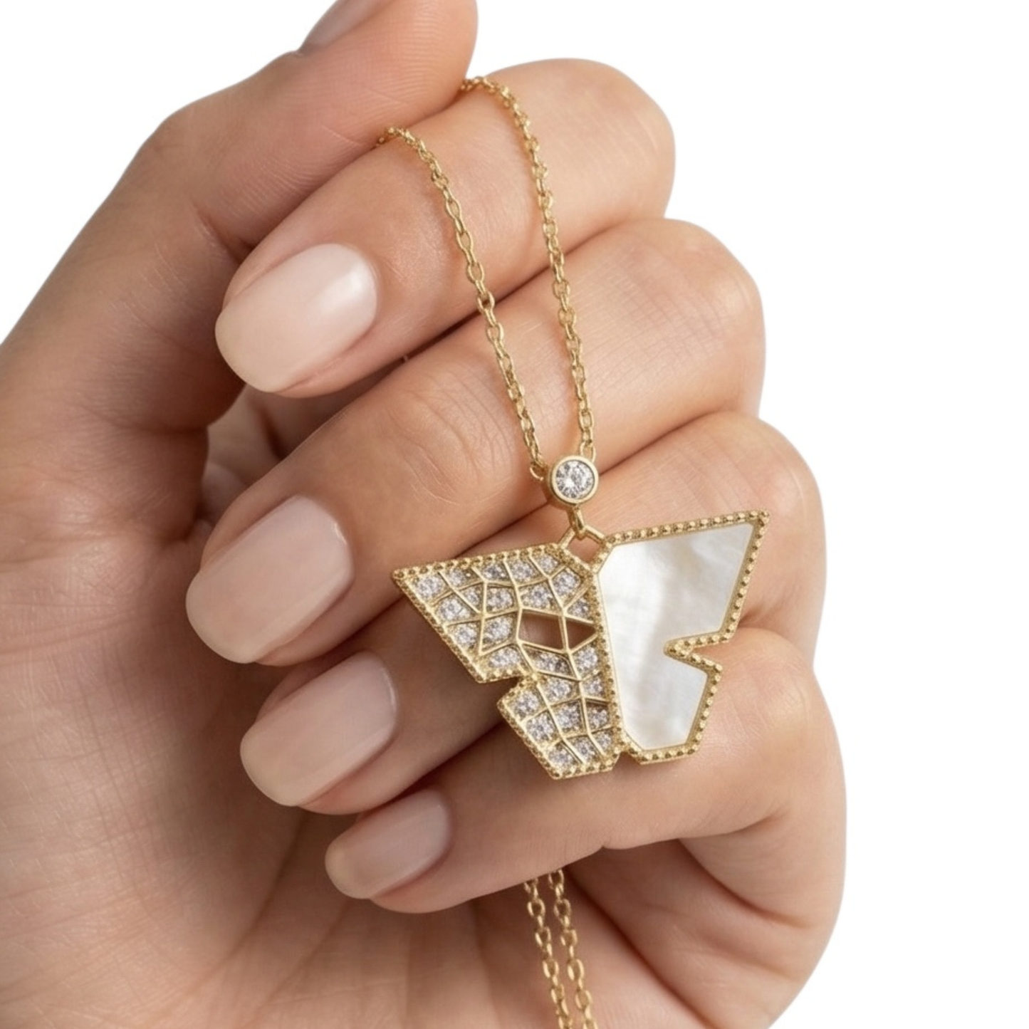 18k Gold Plated Chain with Butterfly Pendant