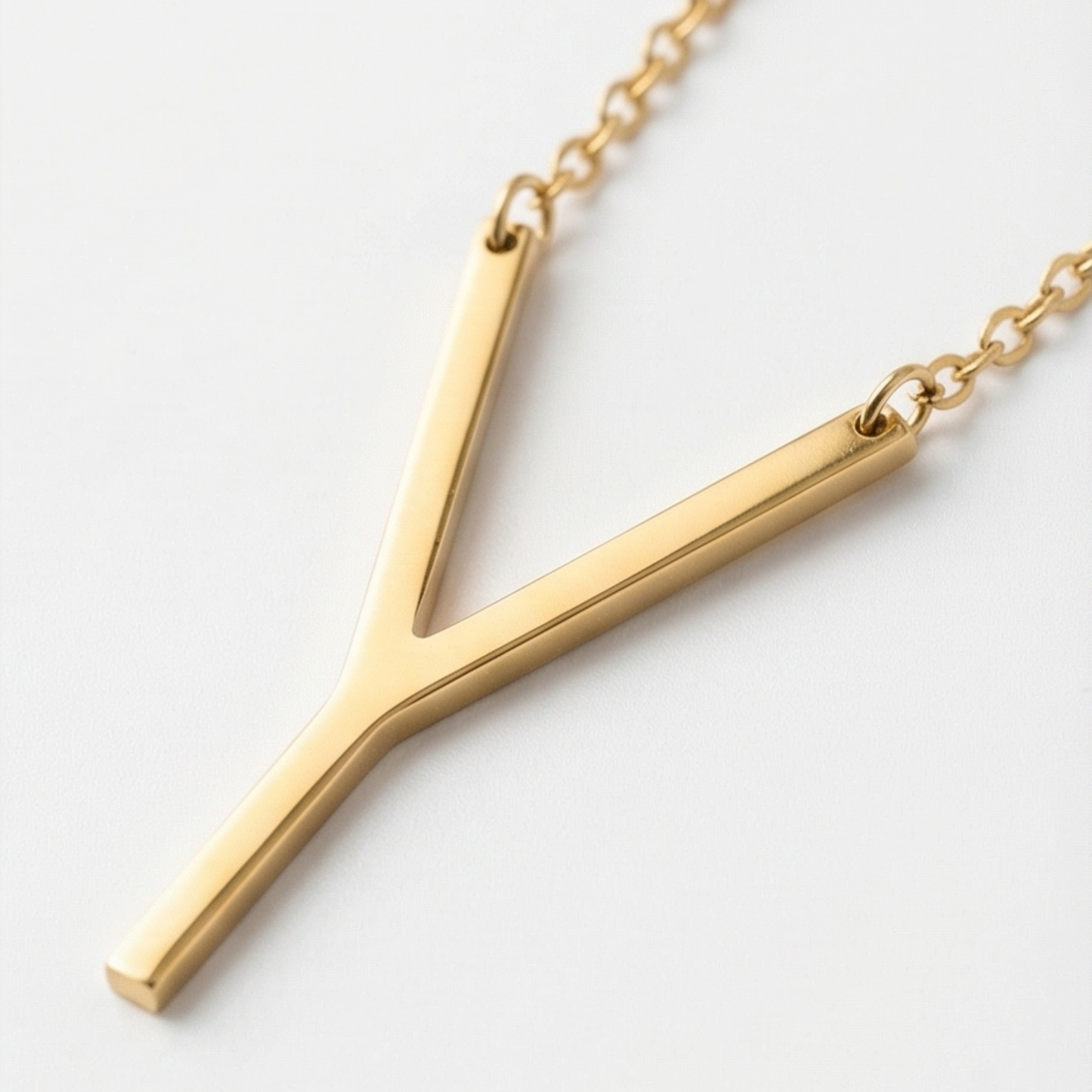 Gold-Plated Stainless Steel Necklace with initial letter Pendant