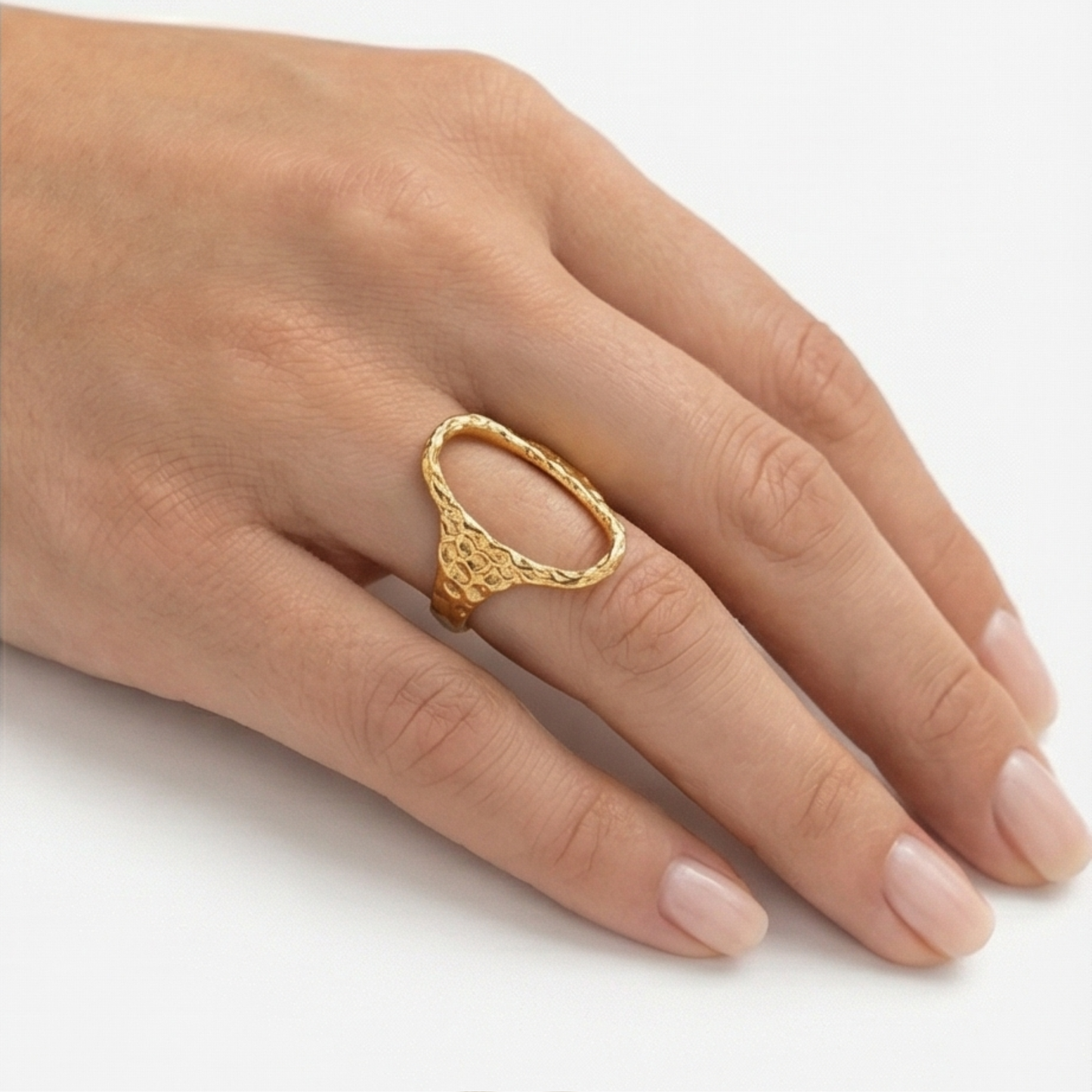 Ring gold plated, stainless steel, simple style