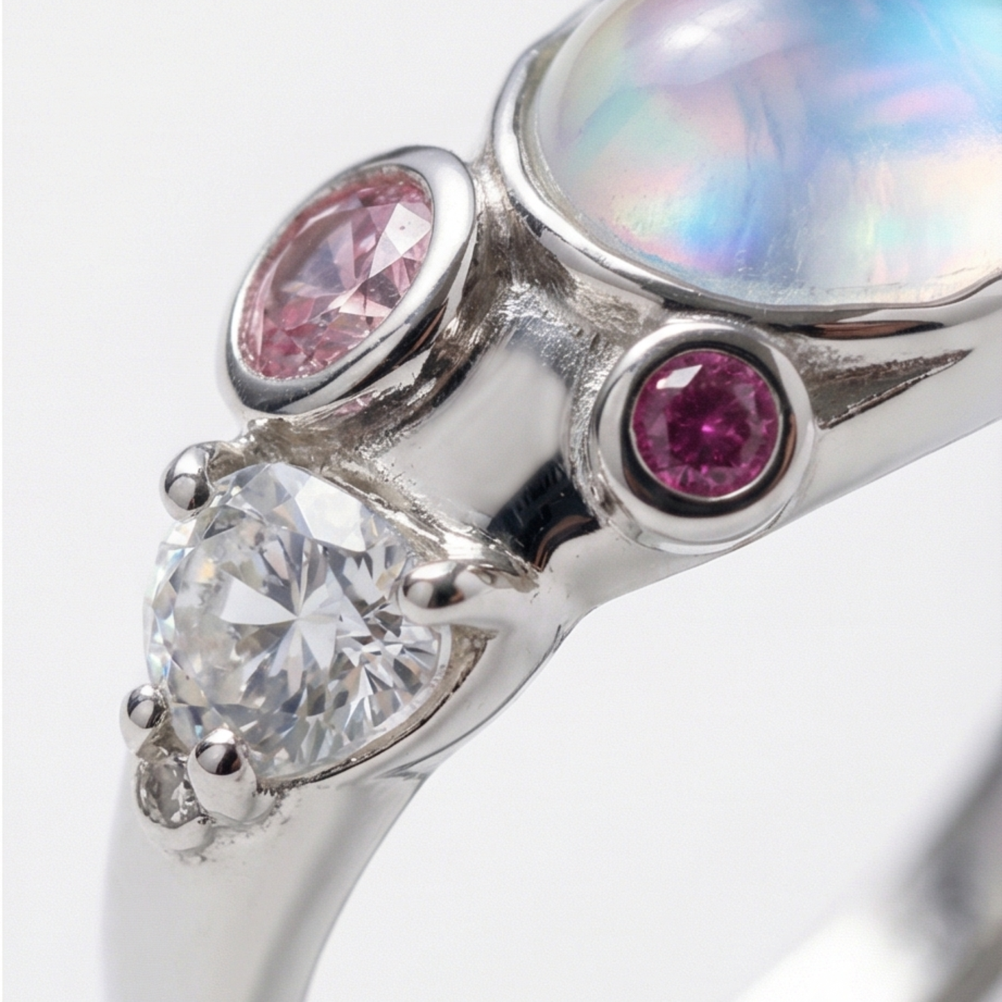 Fashionable Oval Zircon Inlay Open Ring