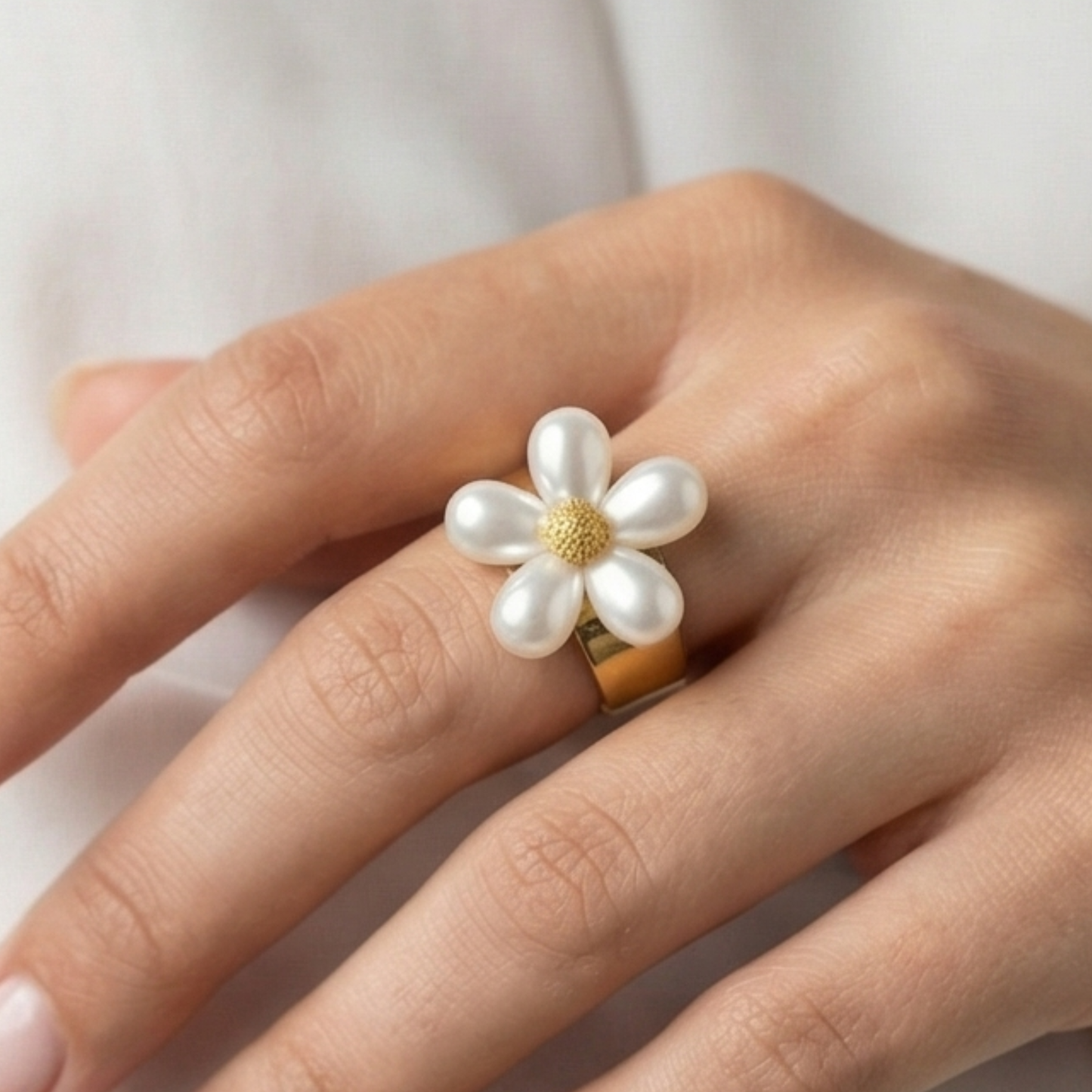 Stainless steel flower shape Ring
