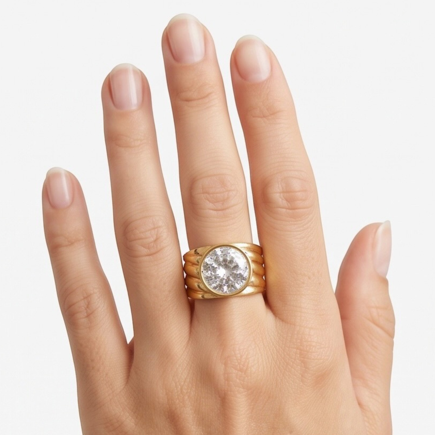 Stainless steel-18k gold plated Open Ring