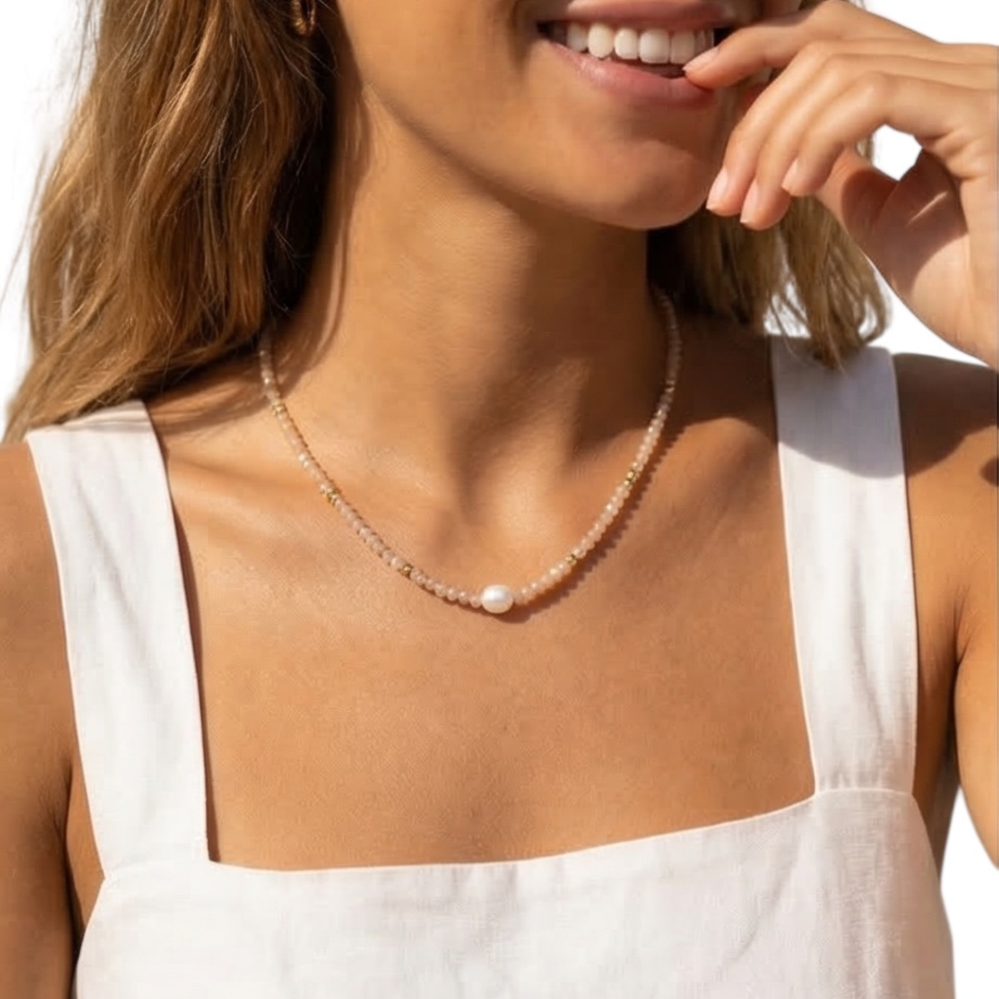 Natural freshwater beaded necklace