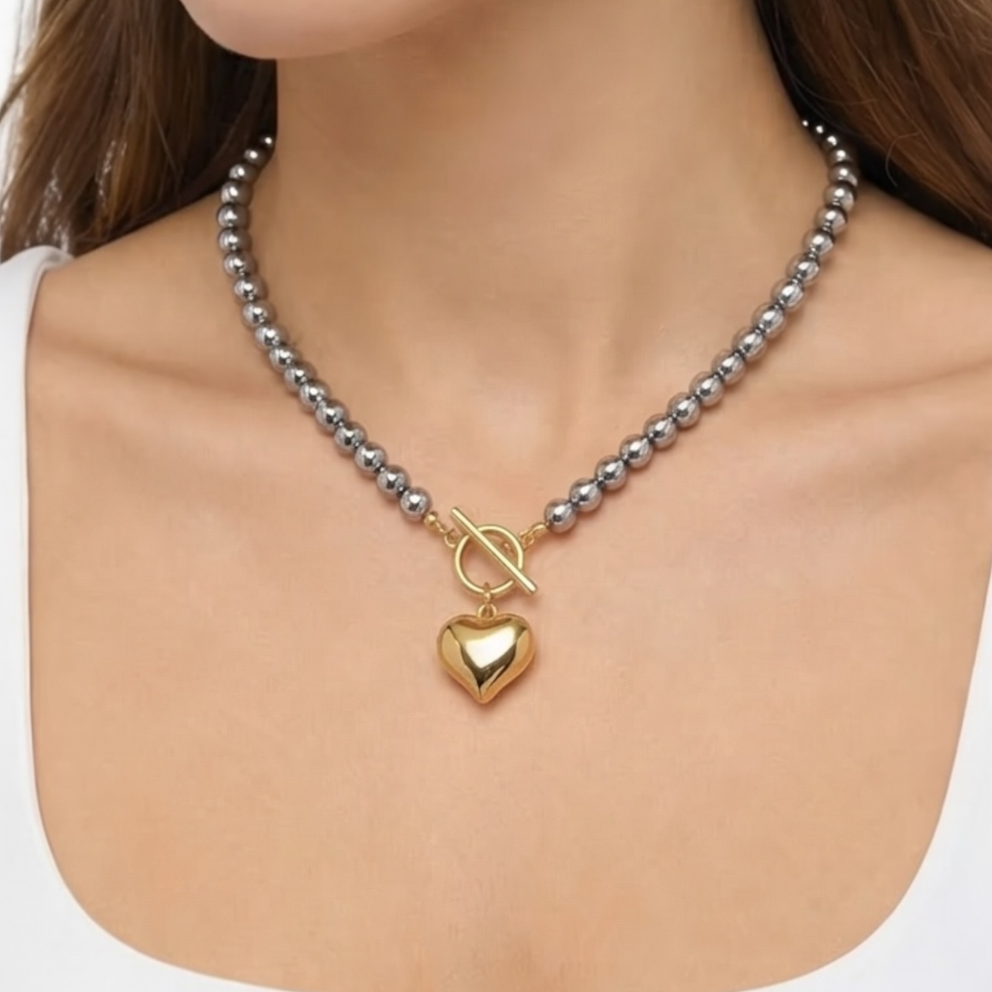 Stainless steel Heart pendant necklace