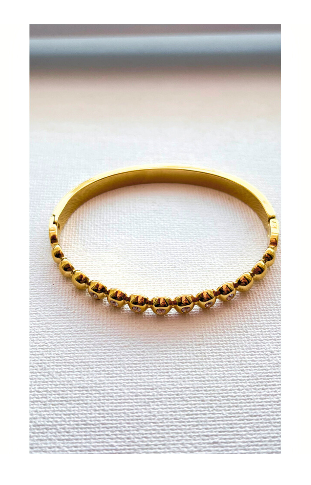 Stainless steel Crystal beads Cuff bangle Bracelet