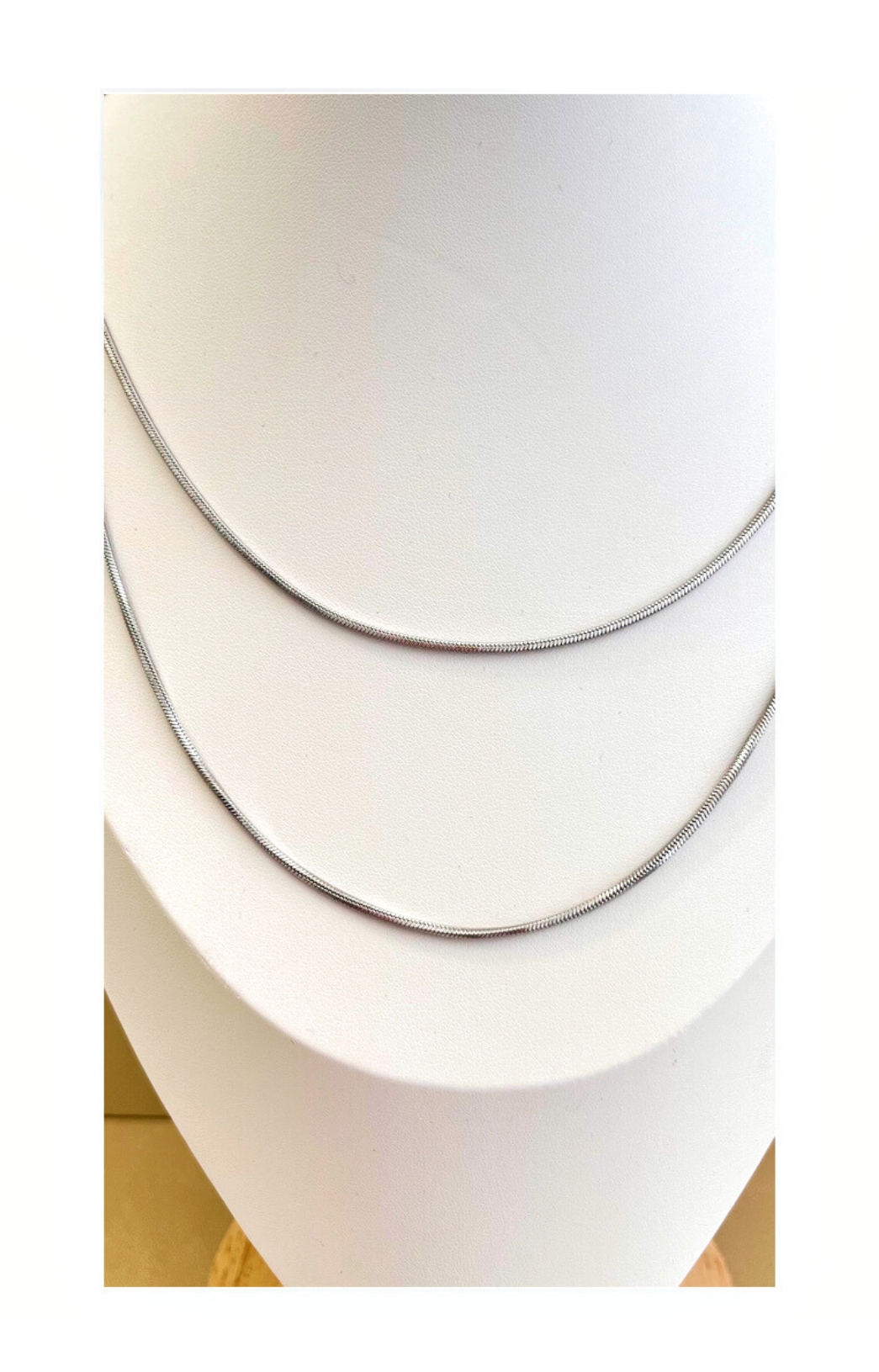 Layered Necklace Silver-Plated Stainless Steel base