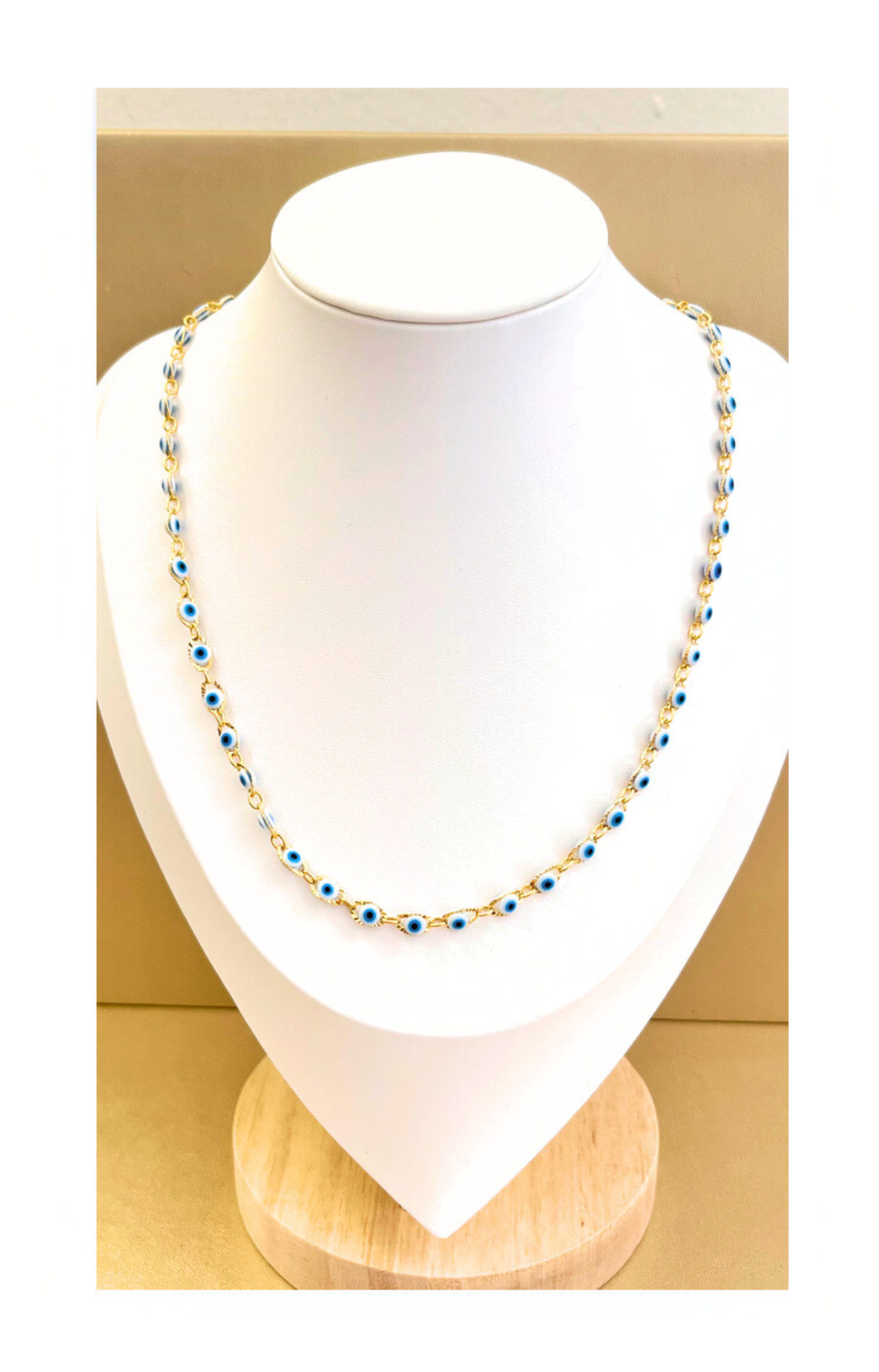 Blue-stainless steel Evil Eye Necklace
