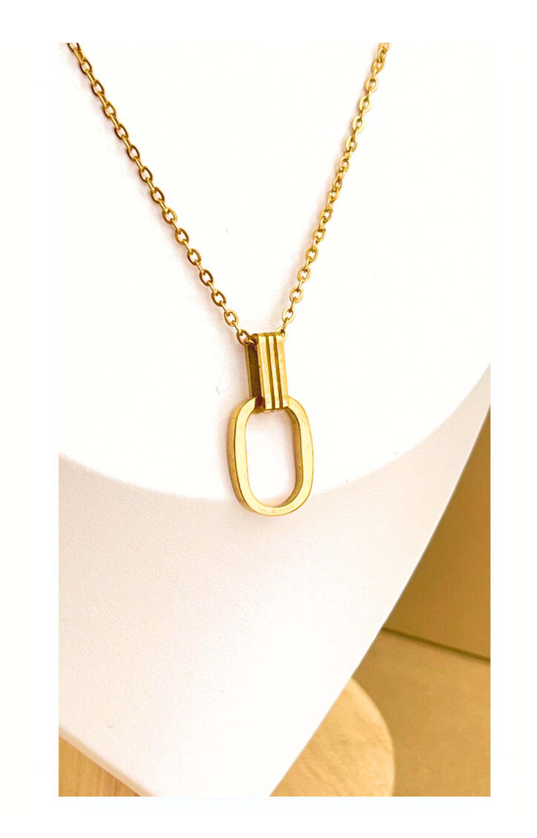 Oval Charm Stainless Steel Chain